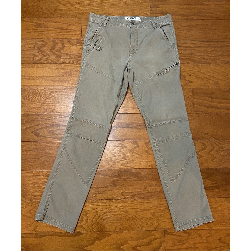 Mountain Khakis Men Gray Cargo Canvas Snap Pockets Utility 34 x 32 Awesome Pants